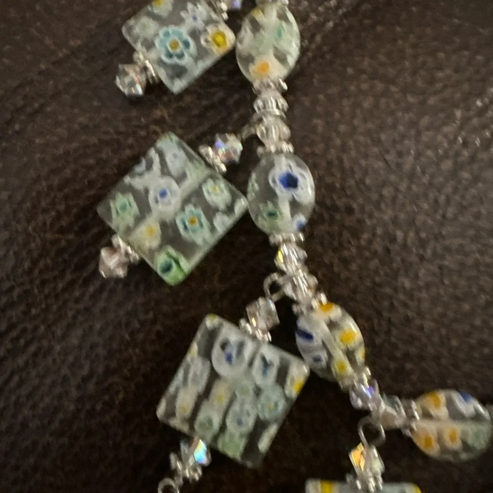 Dol Glass Bead and Swarovski‎ Crystal Necklace Set matching earrings